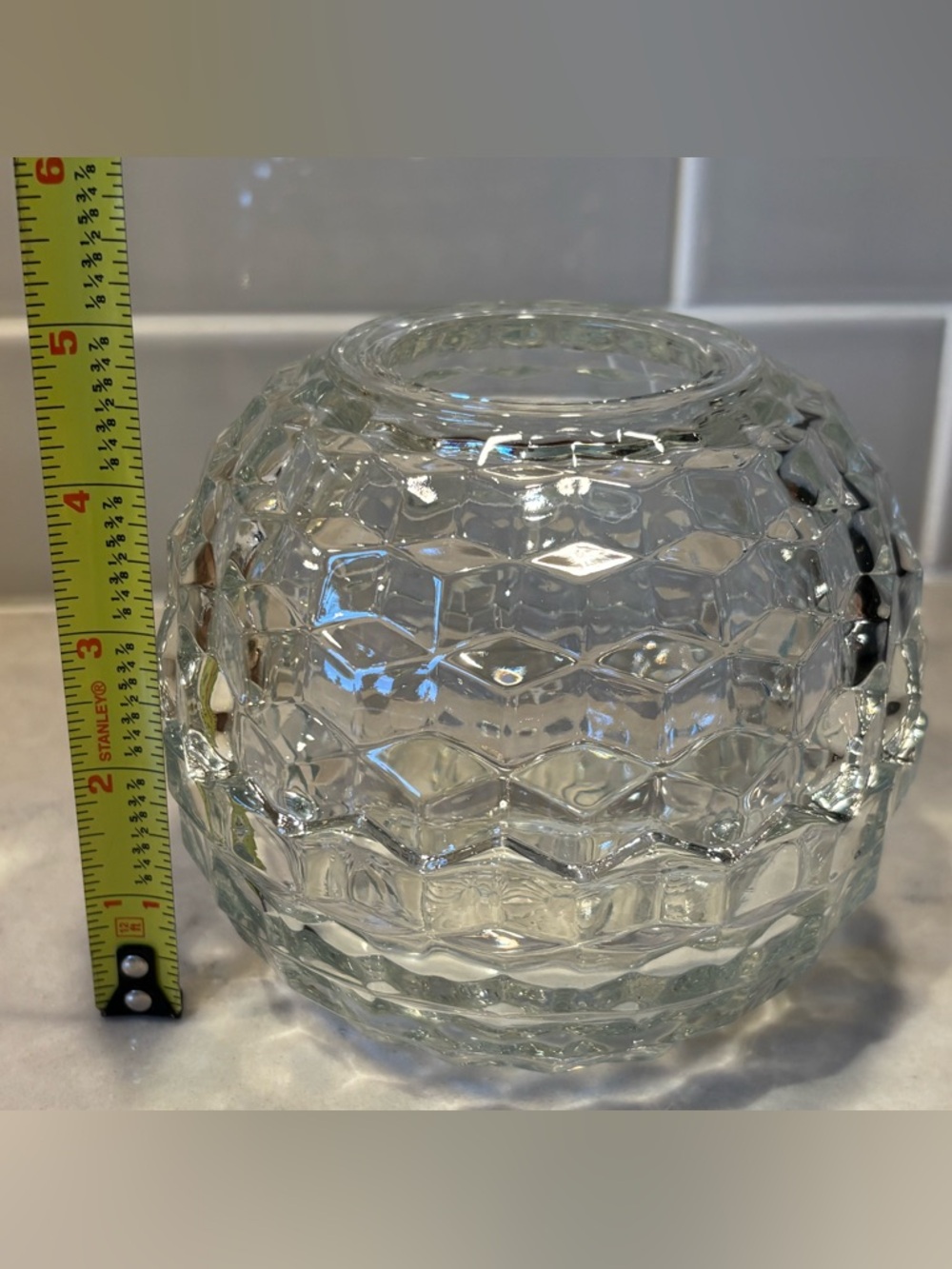 Homco Fairy Lamp Cubist Clear Glass VTG - Picture 4 of 5